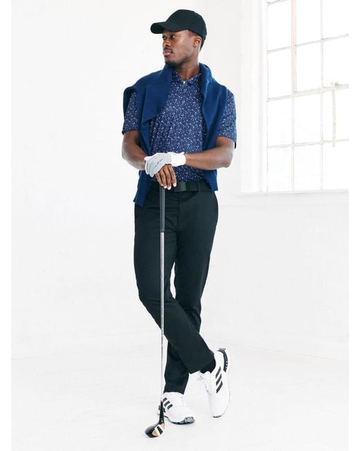 Next Blue Active Geometric Print Golf Polo Shirt for men