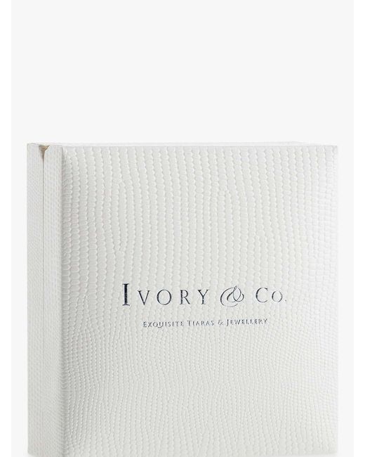 Ivory & Co. White Islington Crystal Cluster Drop Earring