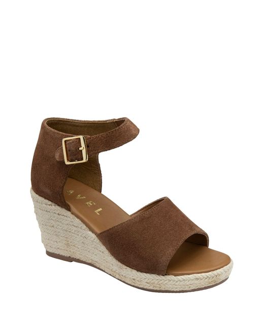 Ravel Brown Open-Toe Wedge Sandals