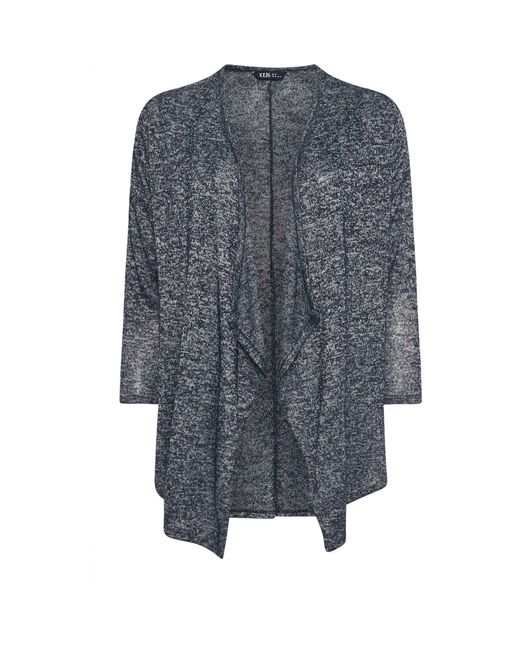 Yours Curve Blue Strickjacke Mit Wasserfallausschnitt Und Weichem Tragegefühleu 46 (Uk 18)