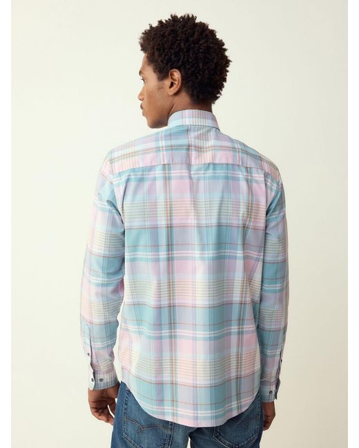 Next Blue Regular Fit Easy Iron Button Down Oxford Shirt for men