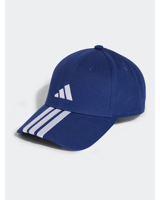 Adidas Blue 3 Stripe 100% Cotton Baseball Cap for men