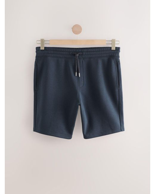 Next Blue Brushed Jersey Zip Pocket Shorts for men