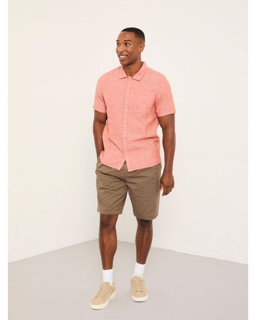 FatFace Pink Fatface Bugle Short Sleeve Shirt for men