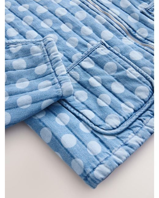 Next Blue Polka Dot Quilted Denim Jacket