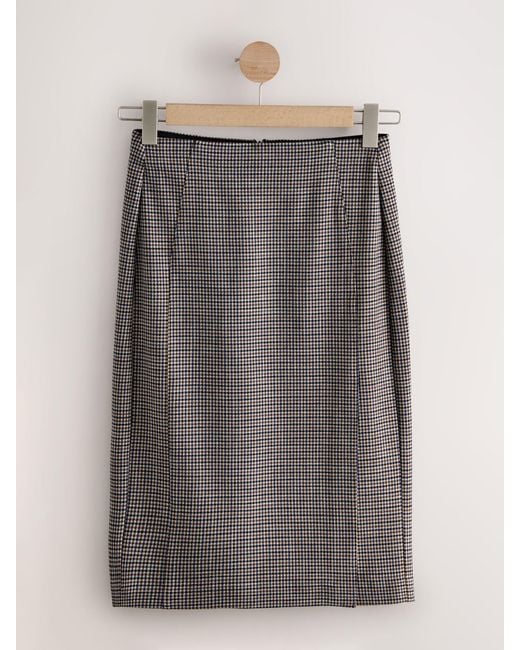 Next Natural Mini Check Pencil Skirt
