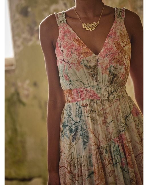 FatFace Metallic Fatface V & A Fatface Maggie Regular Midi Dress