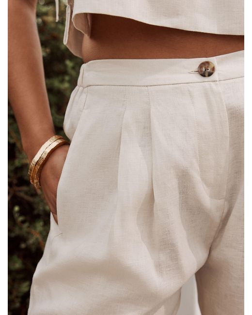 Next Natural Linen Bermuda Shorts