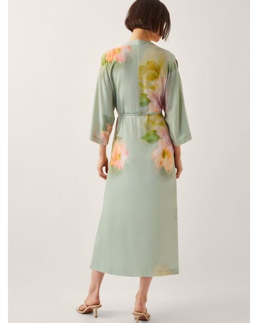 Monsoon Green Jane Floral Print Midi Dress
