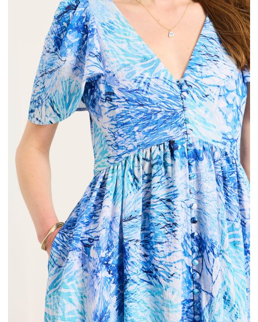 FatFace Blue Fatface V & A Fatface Rosie Knee Length Dress