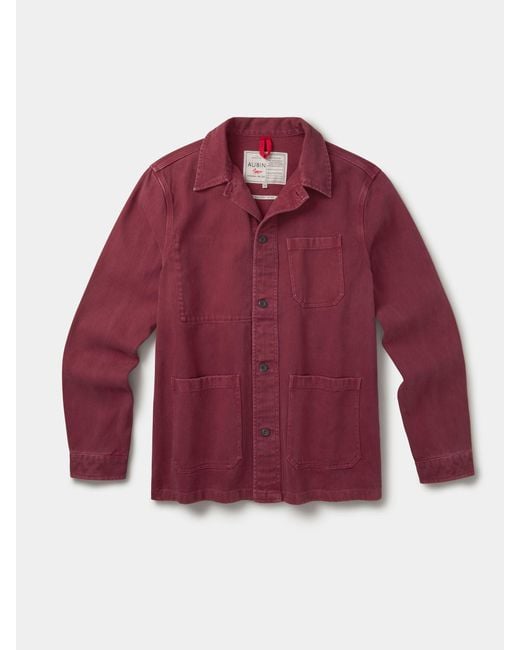 aubi Red Mortlake Worker Jacket for men