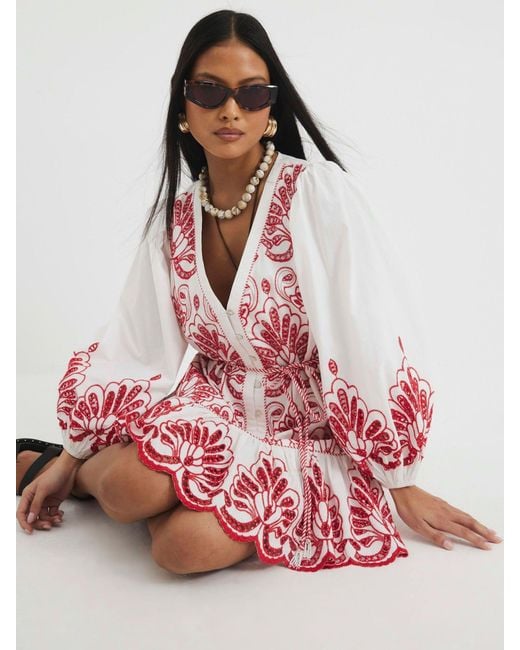 River Island Red Petite Poplin Shirt Dress