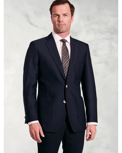 Brook Taverner Blue Wool Blend Blazer for men