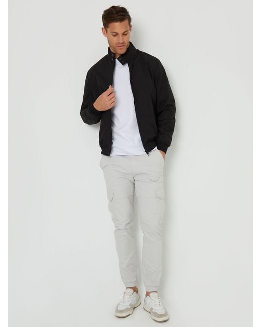 Threadbare Blue Showerproof Harrington Jacket for men