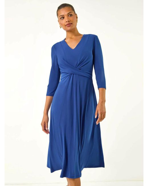 midi dress button Button Down Square Neck Midi Dress Black / S