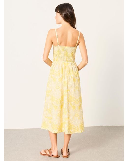 FatFace Yellow Fatface Emmy Petite Midi Dress