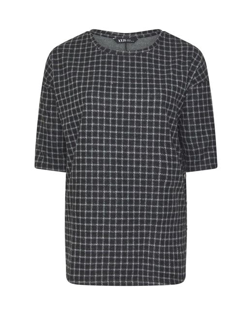 Yours Curve Gray Checked Side Button Top
