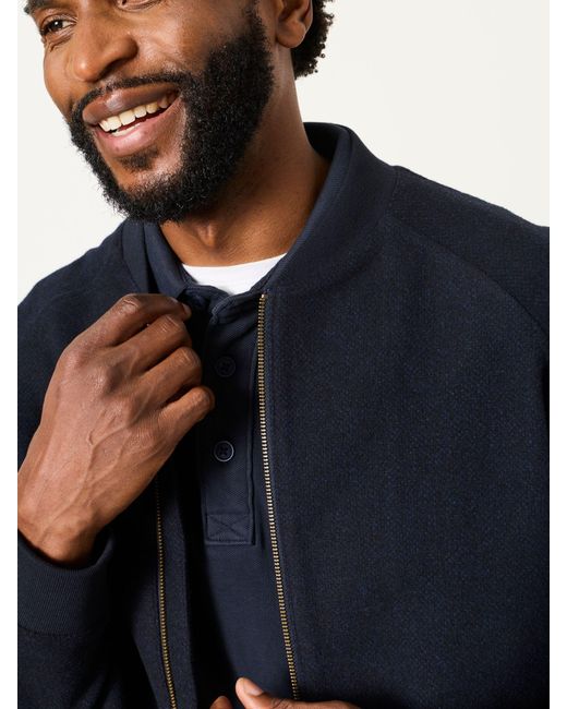 FatFace Blue Fatface Wool Mix Bomber Jacket for men
