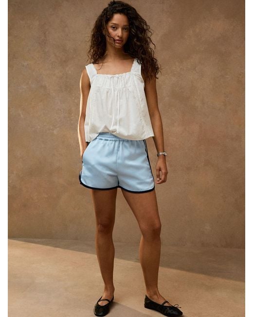 Next Blue Satin Runner Shorts