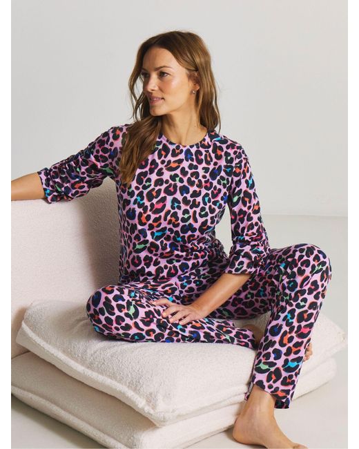 Simply Be Purple Pretty Secrets Value Leopard Pyjamas Set