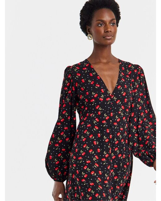 JD Williams Red Button Through Tea Dress