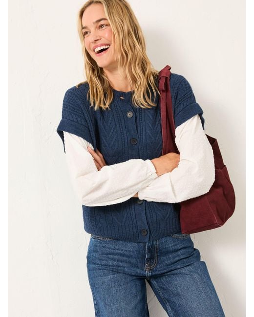 FatFace Blue Odette Button Front 2