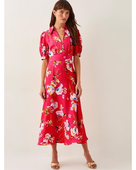 Monsoon Meredith Floral Print Midi Shirt Dress