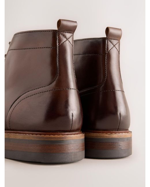 Next Brown Toecap Leather Boots for men