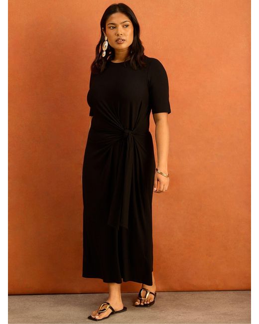 midaxi dress with short sleeves & Other Stories short sleeve drape twist midaxi dress with front split in burgundy