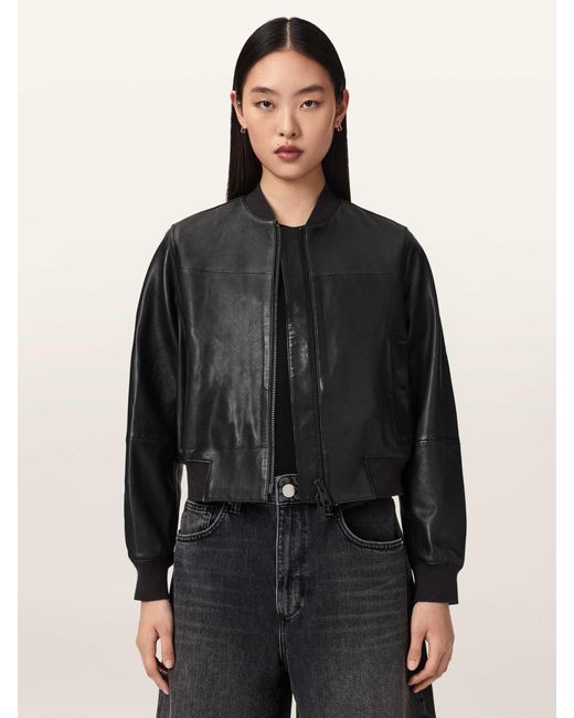 AllSaints Black Allsaints Repurpose Bomber Jacket
