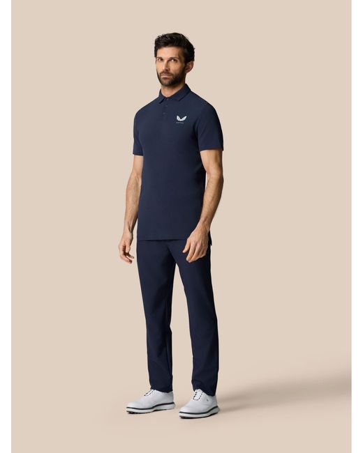 Castore Blue Club Essential Golf Polo Shirts for men