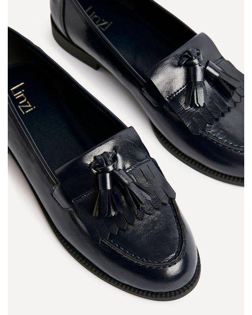 Linzi Rosemary Classic Slip-On Loafers With Tassel Detail in Natural | Lyst