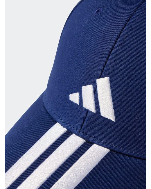 Adidas Blue 3 Stripe 100% Cotton Baseball Cap for men