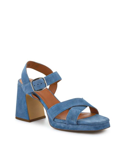 Jones Bootmaker Blue Jones Bootmaker Gladiola2 Leather Platform Sandals