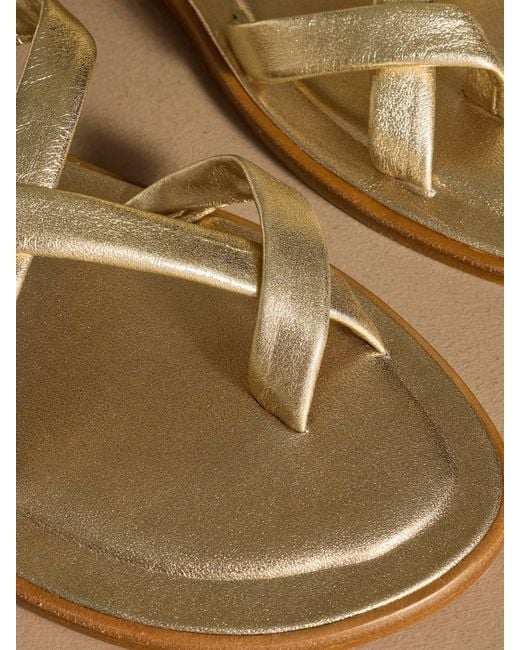 Russell & Bromley Natural Beck Crossover Toe Loop Sandals
