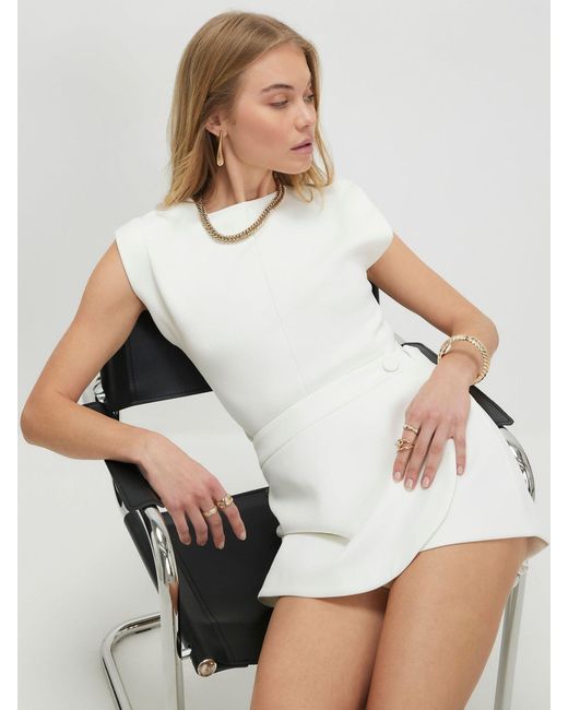River Island White Wrap Front Skort