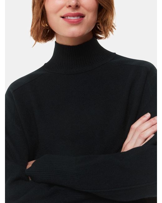 Whistles Black Schwarzer Kaschmirpullover Mit Trichterkragenklein