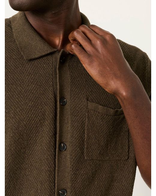 FatFace Green Fatface Portloe Knitted Shirt for men
