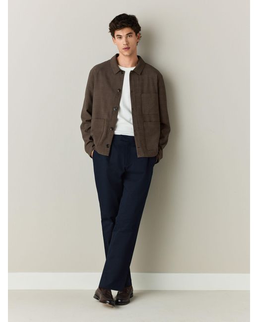 Next Brown N. Premium Check Chore Jacket for men