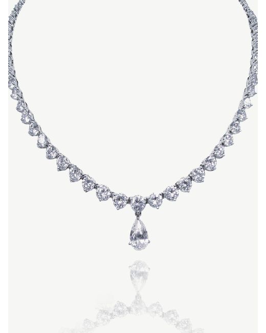 Ivory & Co. Natural Imperial Crystal Teardrop Necklace