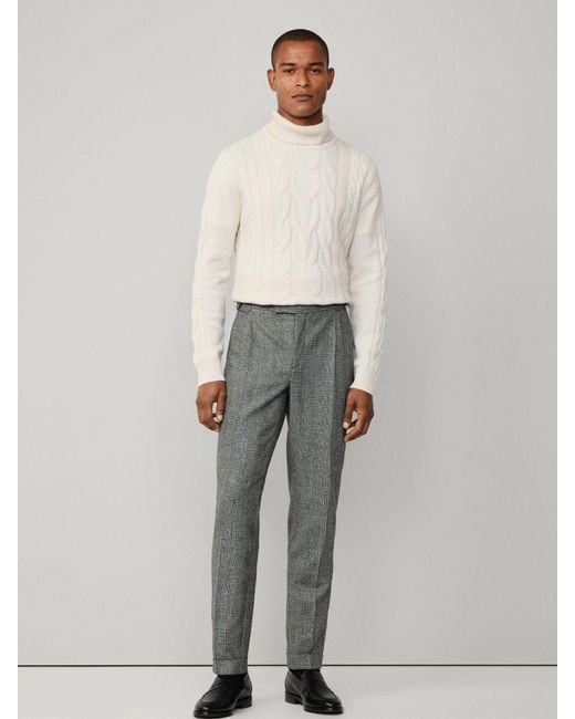 Hackett Gray Hack Glen Check Peak Lapel Trouser for men