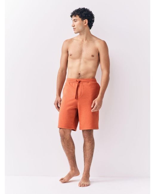 Next Orange Cotton Blend Brushed Jersey Shorts for men