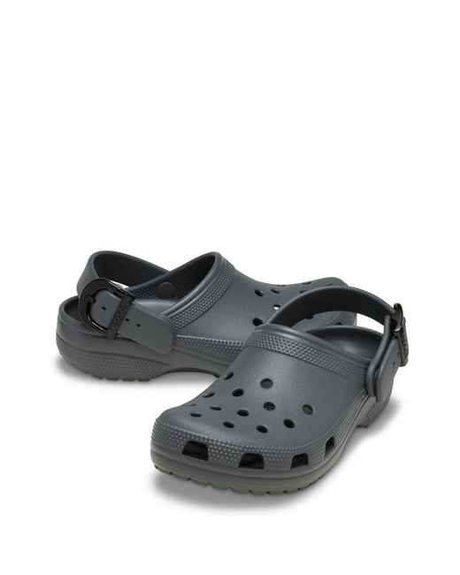 CROCSTM Gray Classic Buckle Clogs