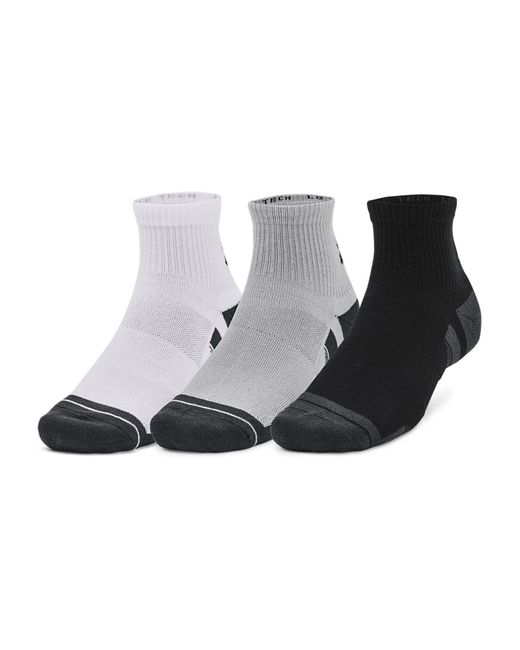 Under Armour Gray Quarter Performance Tech Crew Socks 3 Pack for men