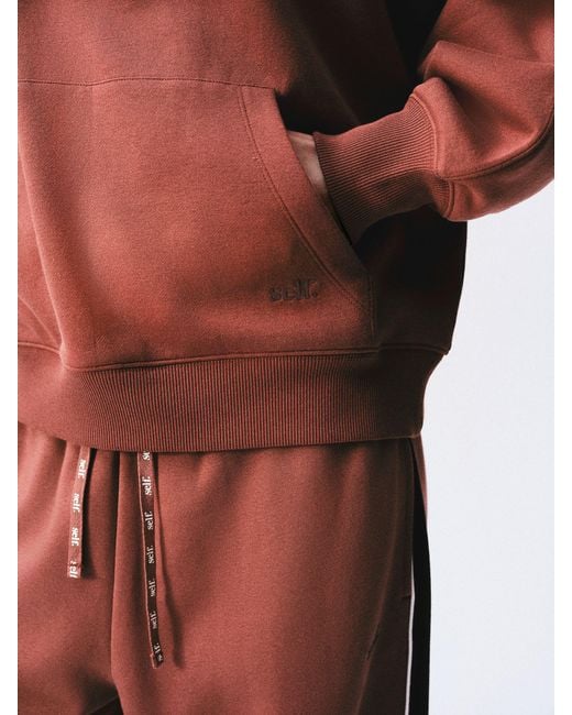 Self Red Rust Half Zip Sweatshirt