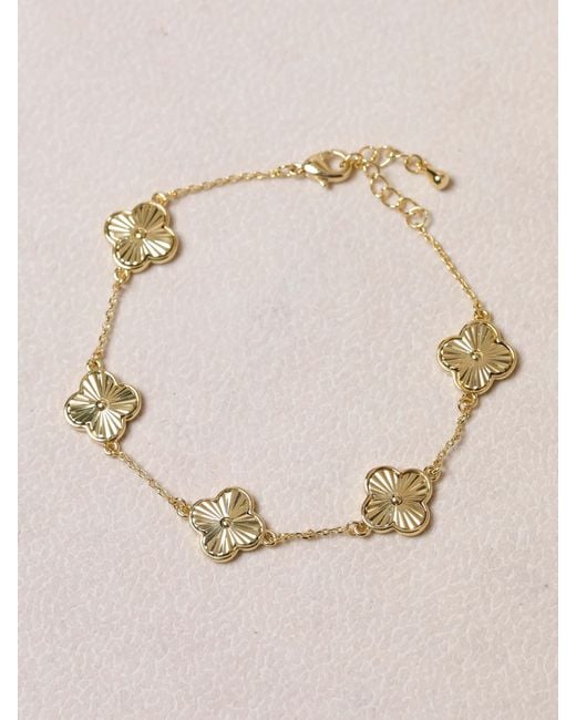 Jon Richard Natural Diamond Cut Clover Bracelet