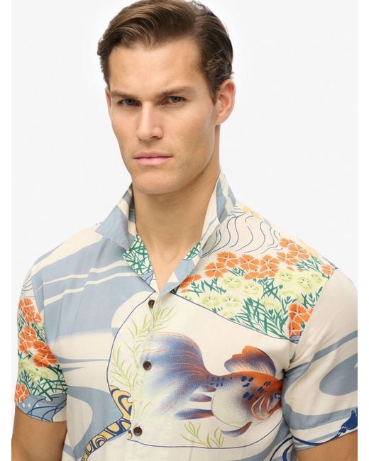 Superdry Gray The Merchant Store Hawaiian Shirt for men