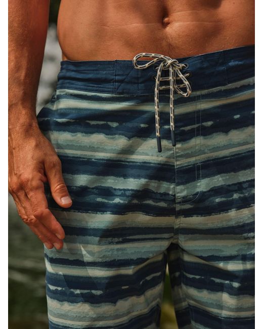 FatFace Green Fatface Camber Stripe Swim Shorts for men