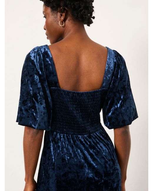 FatFace Blue Fatface Isla Velvet Midi Dress
