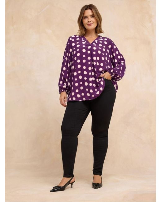 Evans Purple Pleated Swing Top